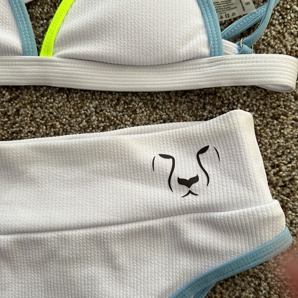 NWT High Waisted Swimsuit Adjustable Shoulder Strap Bikini Set - Picture 5 of 7